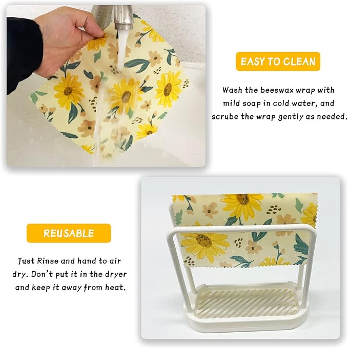 Beeswax Wrap, 9 Pack Eco-Friendly Beeswax Wraps - Image 5
