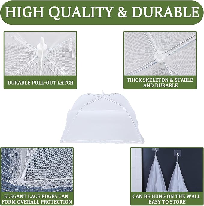 6 Pack Food Tents/Food Covers for Outdoor Mesh Screen Include 6 Standard - Image 5