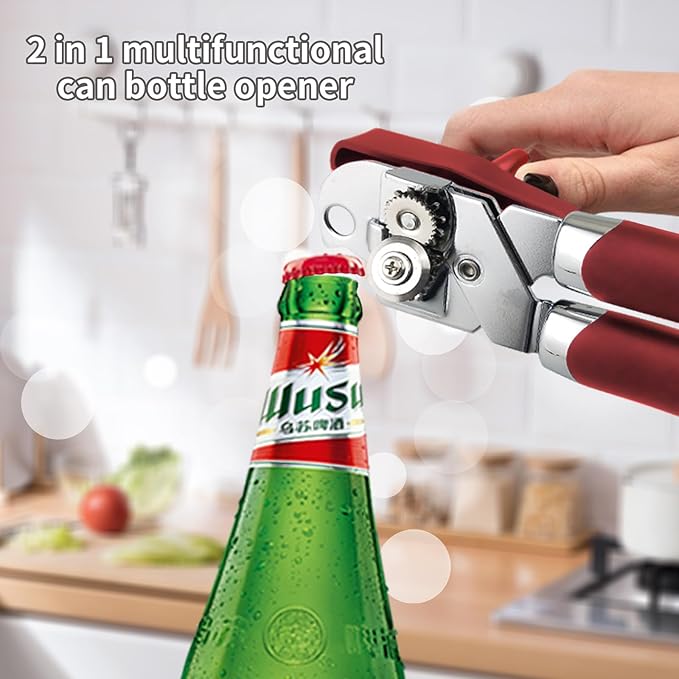 Safring Can Opener Manual, Handheld Strong Heavy Duty Stainless Steel Can Opener - Image 5