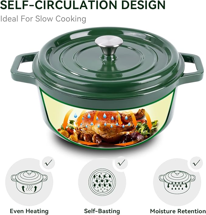 Miereirl 6.5 Quart Enameled Dutch Oven Pot - Image 4