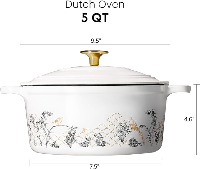 CAROTE 5QT Cast Iron Dutch Oven Pot - Image 2
