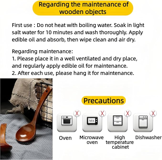 10" Premium Wooden Spoon for Cooking, Natural Teak - Image 7