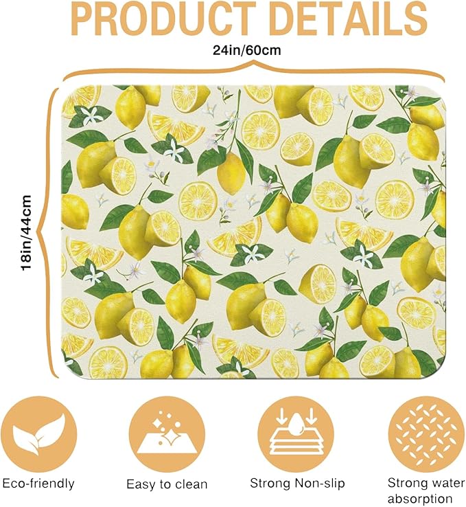 Kitchen Countertop Dish Drying Mat, Super Absorbent Coffee Bar Mat - Image 5