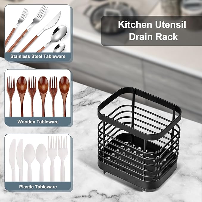 Utensil Holder, Stainless Steel Utensil Drying Rack - Image 7