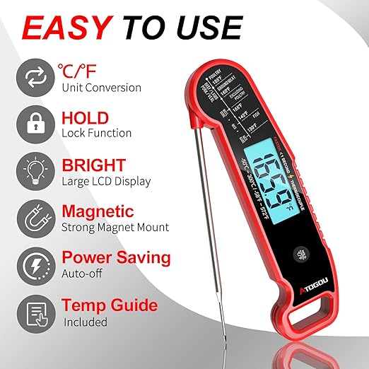 Atogou Meat Thermometer, Professional Food Thermometer, <1 Sec Instant Read - Image 7
