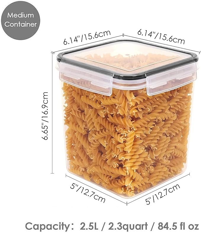 Vtopmart Food Storage Containers 2.5L / 84.5oz, 4 Pieces BPA Free Plastic - Image 2
