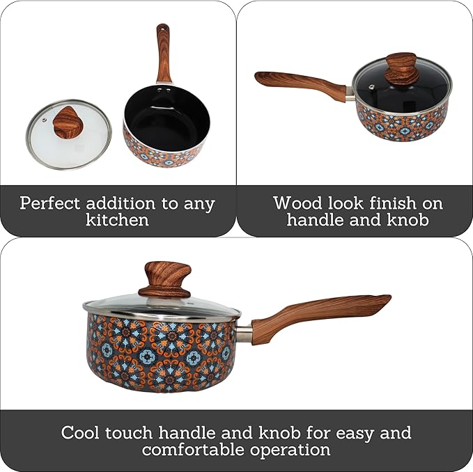 IMUSA 1.5 Quarts Talavera Nonstick Saucepan - Image 2