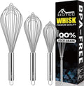 HOTEC 4 Pieces Stainless Steel Whisks Set Wire Whisk Balloon Whisk Egg Beater by Hotec