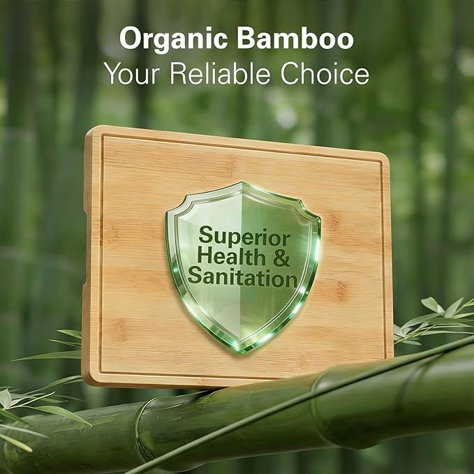 Zarler Bamboo Cutting Boards for Kitchen, 15.5x10.5 Durable Wood Cutting Board - Image 2