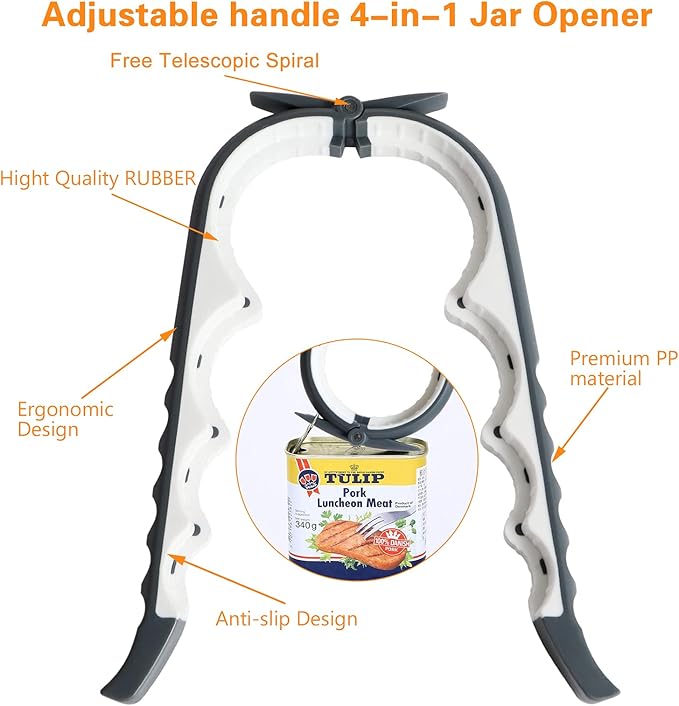 Jar Opener Bottle Opener for Weak Hands, 5-in-1 Multi-Function Can Opener - Image 5