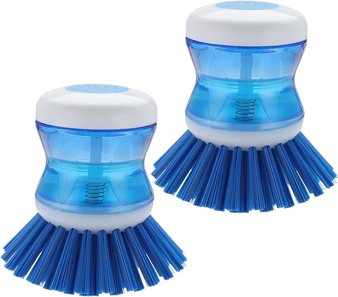 Dish Brush with Soap Dispenser for Dishes Pot Pan Kitchen Sink Scrubbing by YeuDeuy