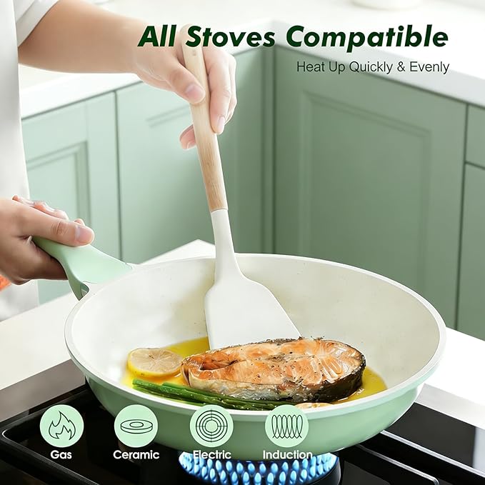 SENSARTE Nonstick Ceramic Frying Pan Skillet, 8 Inch Omelet Pan, Healthy Non - Image 3