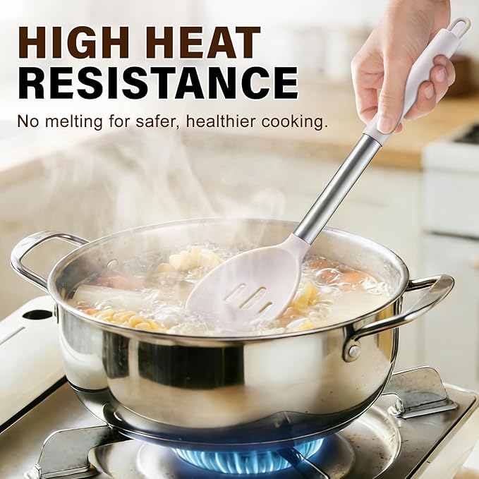 5Pcs Silicone Cooking Utensils Set, Heat Resistant Kitchen Tools Include - Image 5