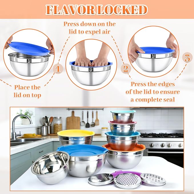 21PCS Mixing Bowls with Lids Set - Image 6
