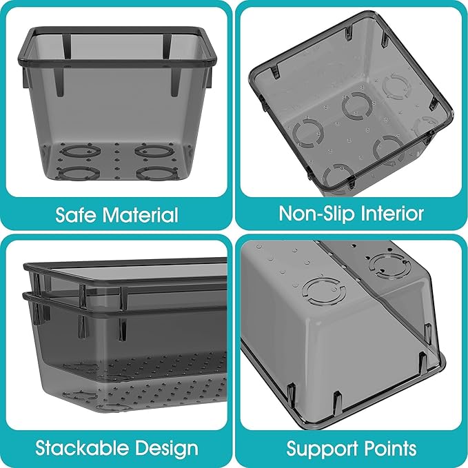 StorMiracle 23 PCS Clear Plastic Drawer Organizers Set, 4 Size Desk Drawer - Image 3
