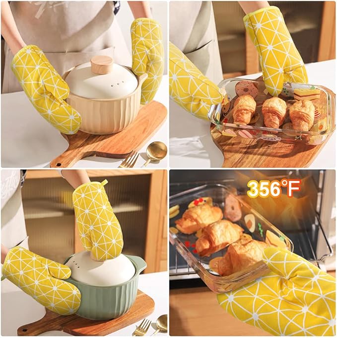 AUAUY Oven Mitts and Potholders BBQ Gloves-Oven Mitts and Pot Holders - Image 7