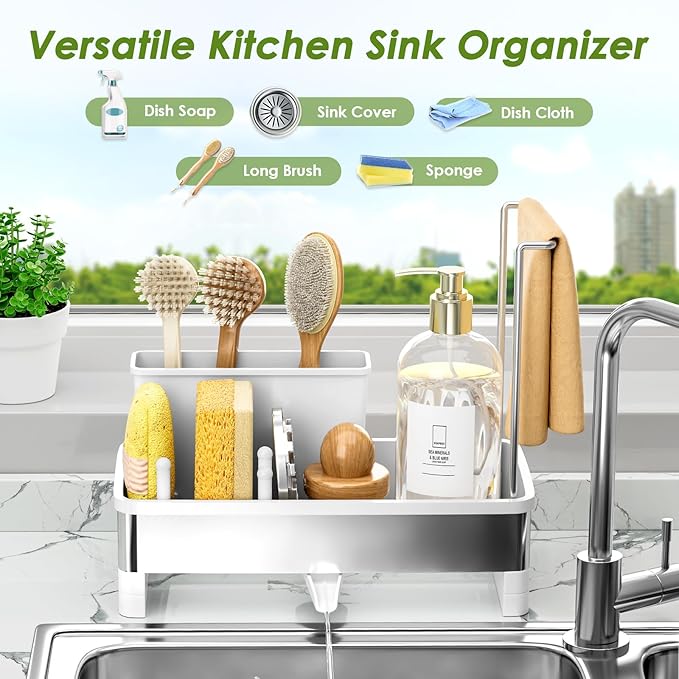 Ewaiira Stainless Steel Sink Caddy, Sponge Holder - Image 3