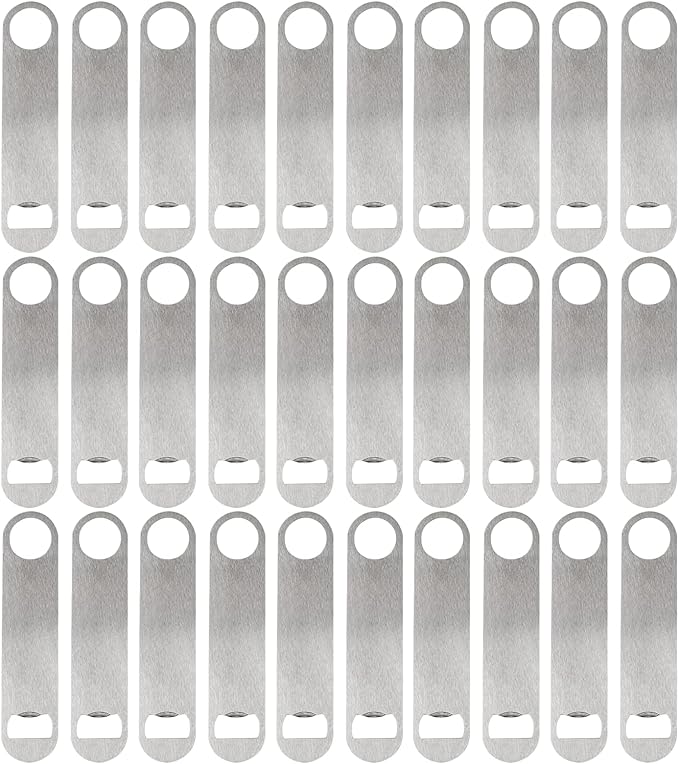 30 Pcs Flat Bottle Opener 7 Inch Stainless Steel Beer bottle Openers Heavy Duty by ZCYSRLQIN