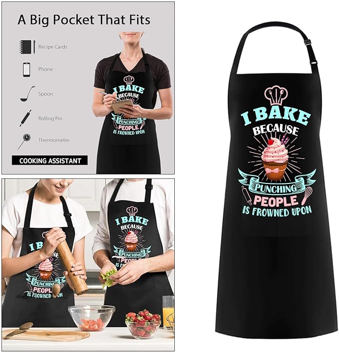 Baking Apron for Women I Baking Because People Is Frowned Aprons Gifts for Men - Image 4