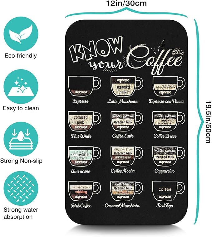 Fun Coffee Mat 19inx12in, Coffee Bar Mat - Image 5