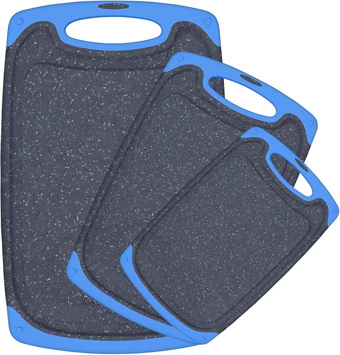 Viretang Non Slip Cutting Board, 3 Pieces Dishwasher Safe Cutting Boards by Viretang