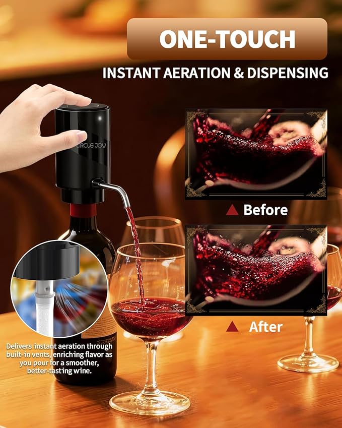 CIRCLE JOY 5-in-1 Electric Wine Bottle Opener Set, Rechargeable Wine Opener Kit - Image 4