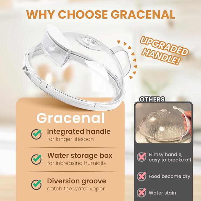 Gracenal Microwave Food Cover, 10 Inch Microwave Splatter Cover - Image 5
