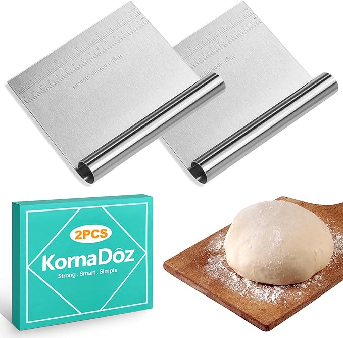 2 Pack Stainless Steel Dough Cutter & Pastry Scraper, Bench Knife by Unknown
