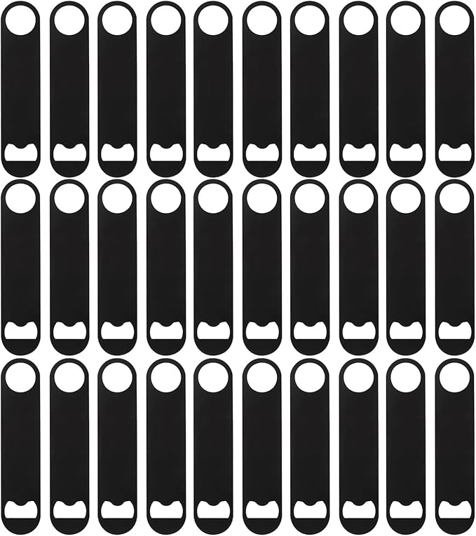30 Pcs Flat Bottle Opener 7 Inch Black Stainless Steel Beer bottle Openers by ZCYSRLQIN