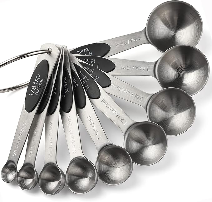 Magnetic Measuring Spoons Set of 9 Stainless Steel Stackable Measuring Spoons - Image 9