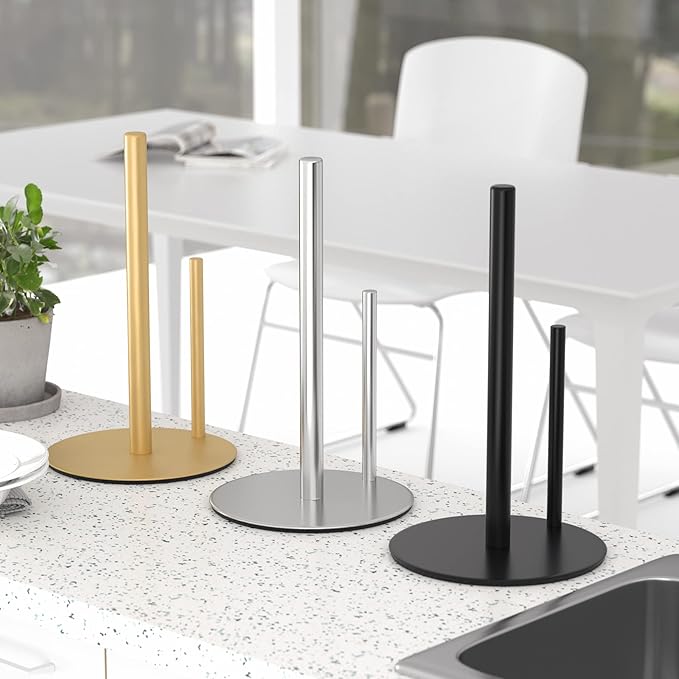 Paper Towel Holder Gold, Premium Stainless Steel Kitchen Roll Dispenser - Image 6