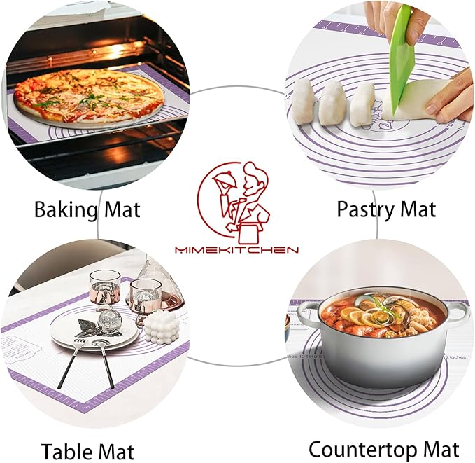 Non Stick Silicone Pastry Mat for Dough Rolling, Extra Large Silicone Baking Mat - Image 3