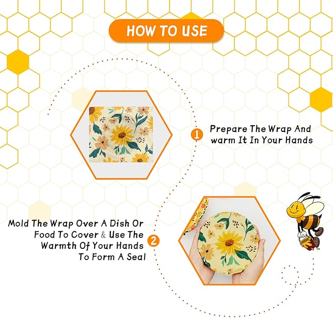 Beeswax Wrap, 9 Pack Eco-Friendly Beeswax Wraps - Image 4
