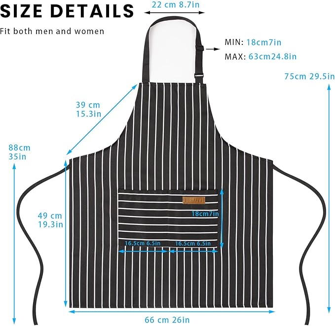 BeLuyi 2 Pack Adjustable Bib Apron - Image 3
