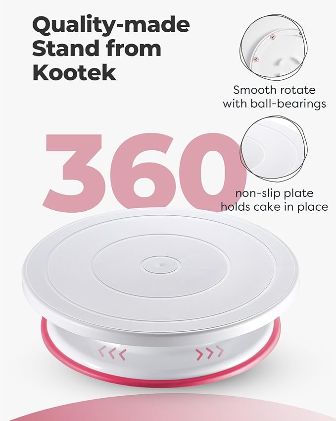 Kootek Cake Decorating Kit Baking Supplies Set Cake Turntable - Image 3