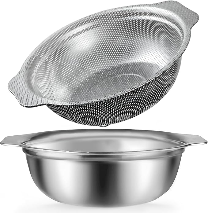 Stainless Steel Colander, 4.5QT Large Capacity by POPGRADE