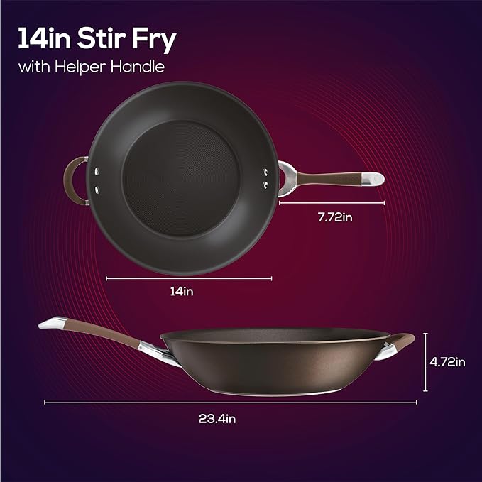 Circulon Symmetry Hard Anodized Nonstick Stir Fry / Wok Pan - Image 3