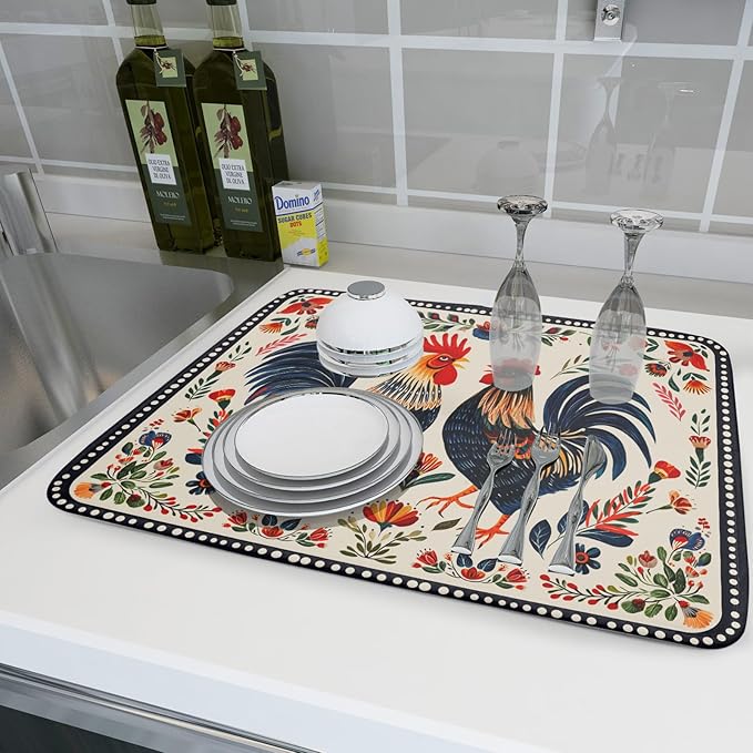 Rooster Poultry Dish Drying Mat - Image 6