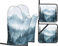 Winter Forest Oven Mitts and Heat Resistant Pads by Unknown