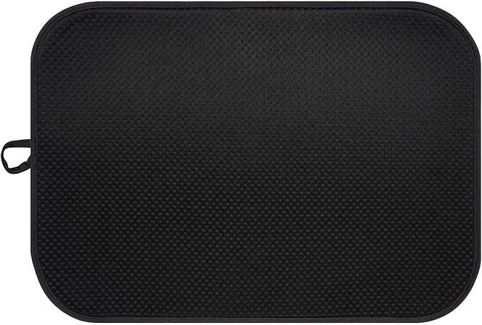 Black Dish Drying Mat XXL 17”x24” – Absorbent Kitchen Drying Mat by FullBeDare