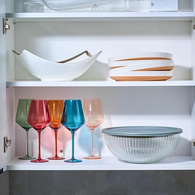 8pc Ribbed Glass Mixing Bowls - Image 8