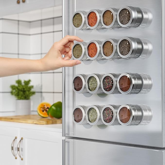 Vetacsion Set of 16 Magnetic Spice Tins - Image 8