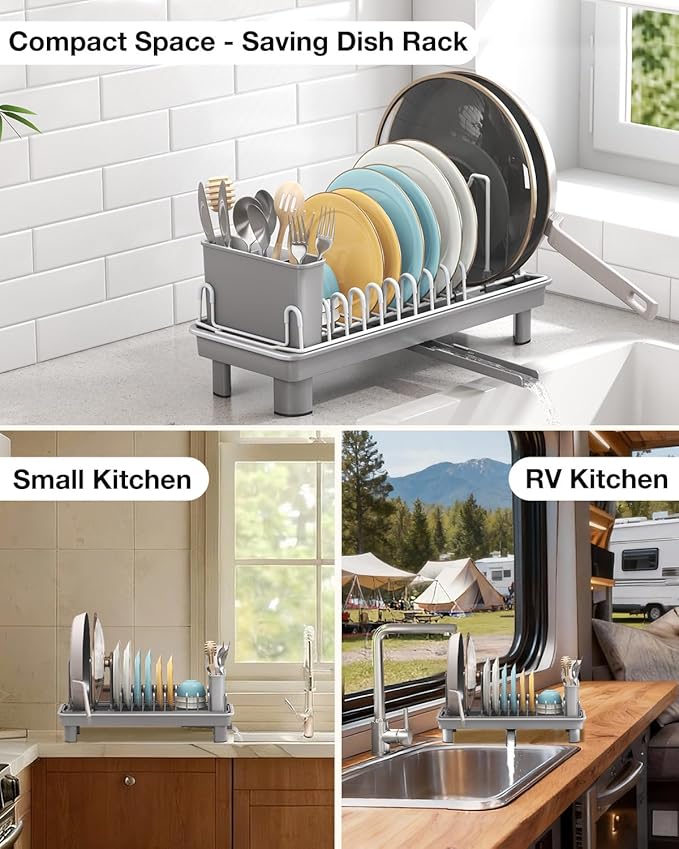 Dish Rack, Carbon Steel Small Dish Drying Rack Rustproof - Image 7