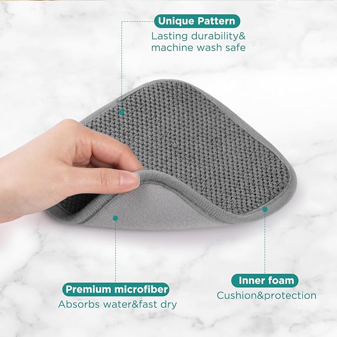 GeeRic Microfiber Dish Drying Mat, Super Absorbent Kitchen Dish Drying Pad - Image 3