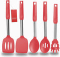 Silicone Spatula and Cooking Spoon, 5 Pack Non-Stick Cooking Utensils by VOVOLY