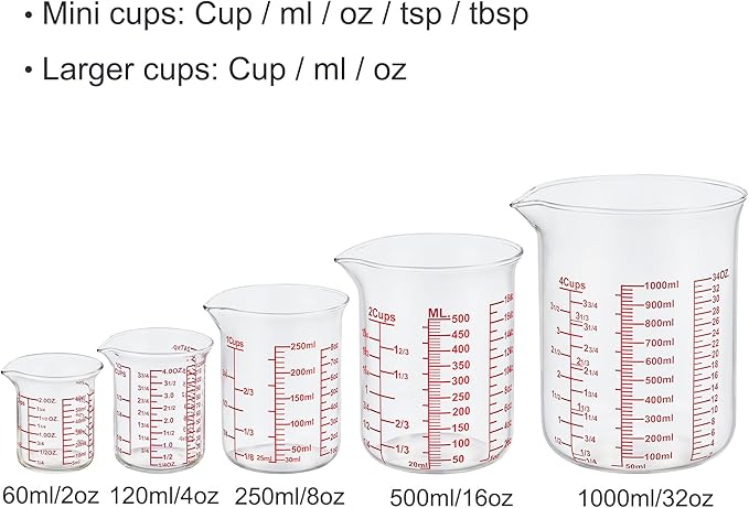 Ackers High Borosilicate Glass Measuring Cup Set - Image 7