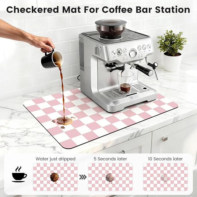16" x 24" Checkered Dish Drying Mat - Image 3