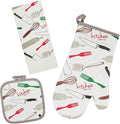 Oven Mitts and Potholders Dish Towles Set 100% Cotton by Firstall