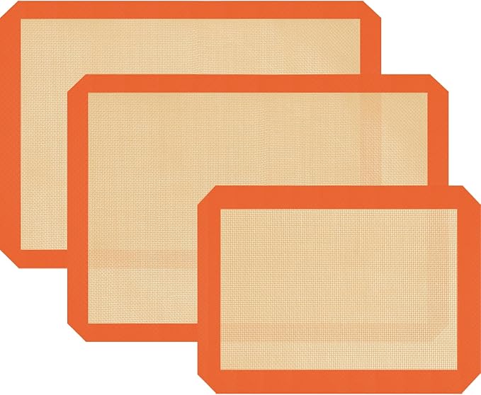 Silicone Baking Mat Set of 3, Silicone Baking Mats Cookie Sheet, Non-Stick Mats by Dwavele