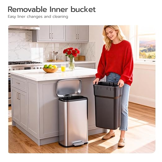 PayLessHere 8 Gallon Stainless Steel Trash Can - Image 5